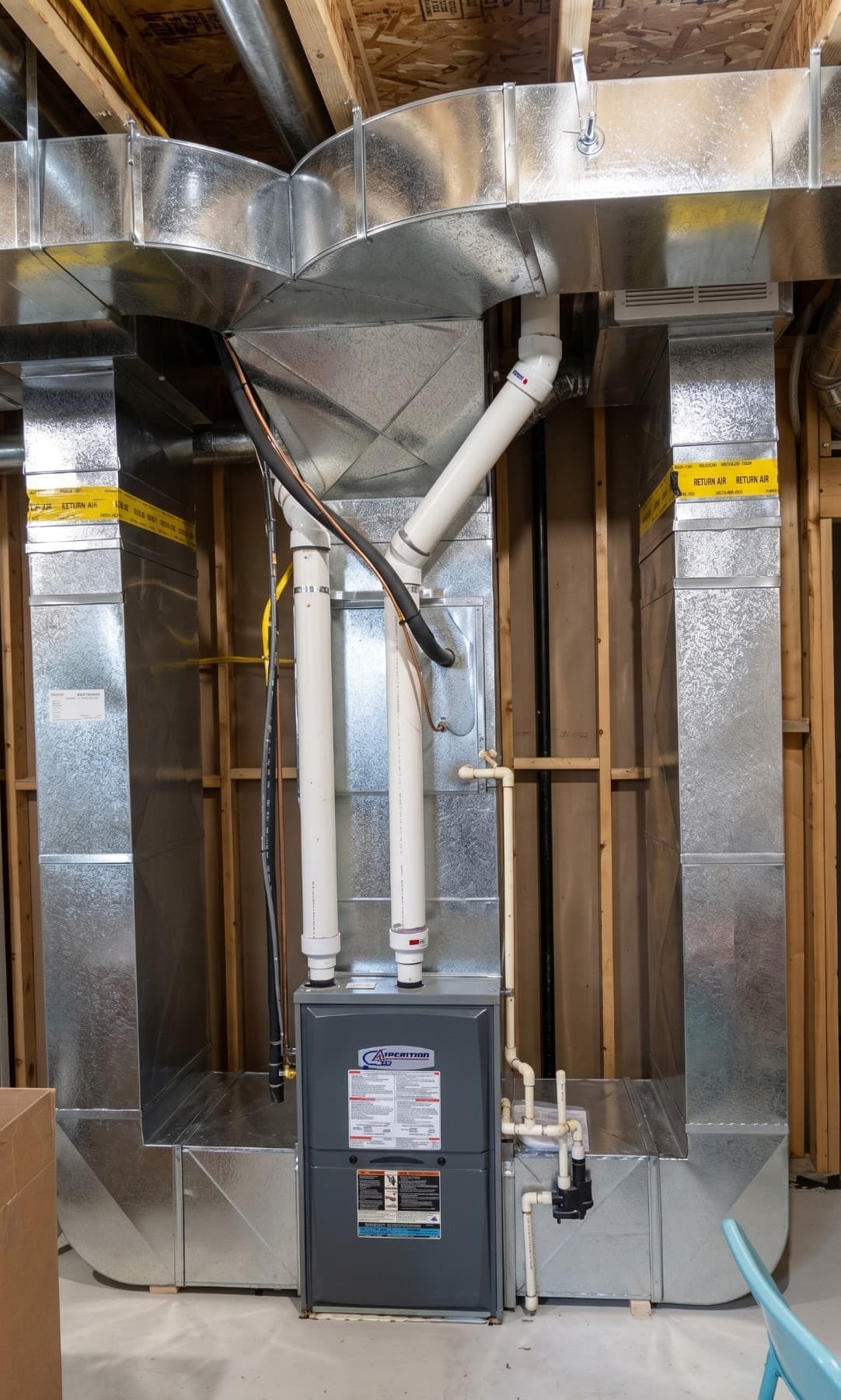 Installed HVAC furnace and ductwork system in Thunder Bay
